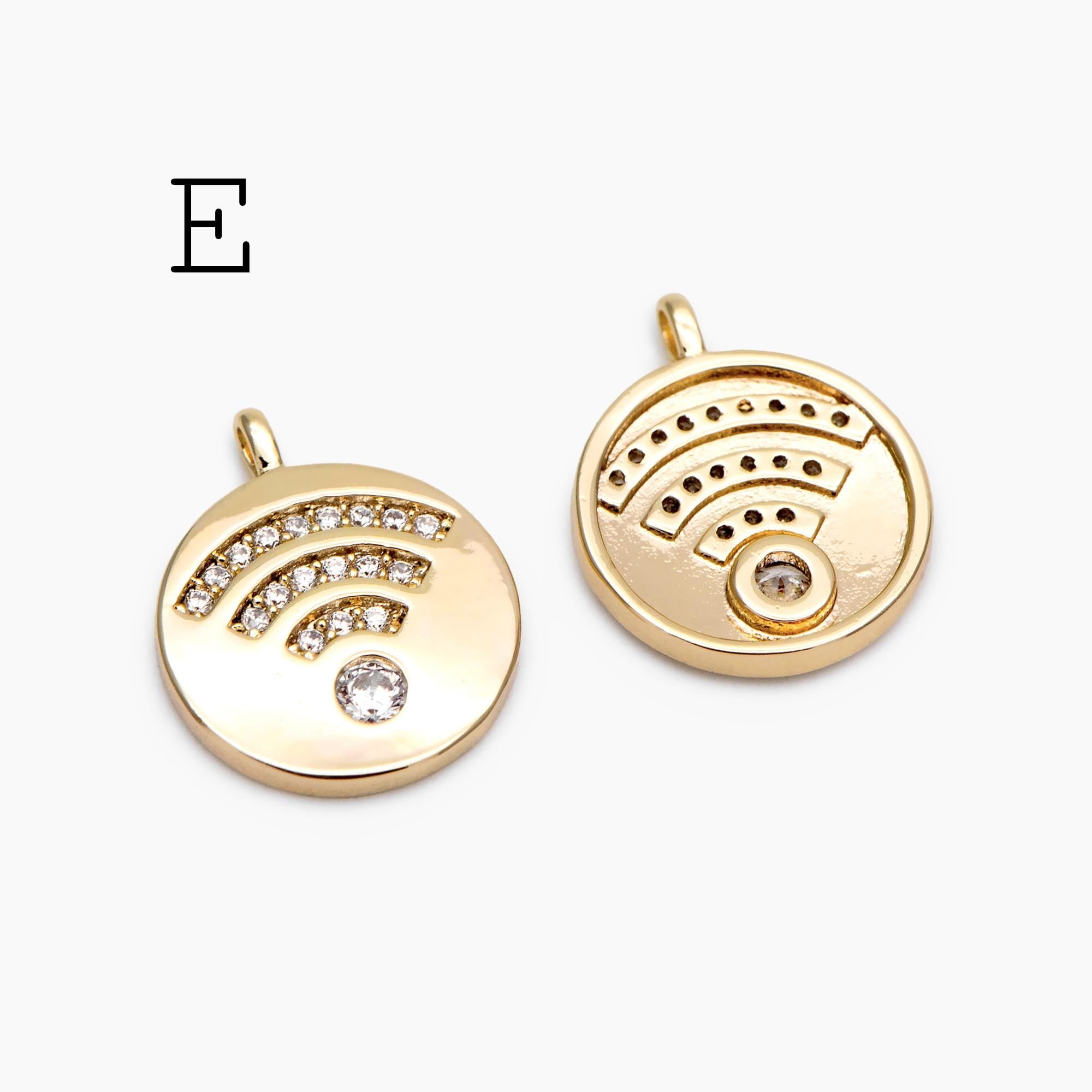 4pcs Gold Round Disc Charms , 18K Gold plated Brass, Jewelry Making, Diy Material, Jewelry Supplies (GB-3464)
